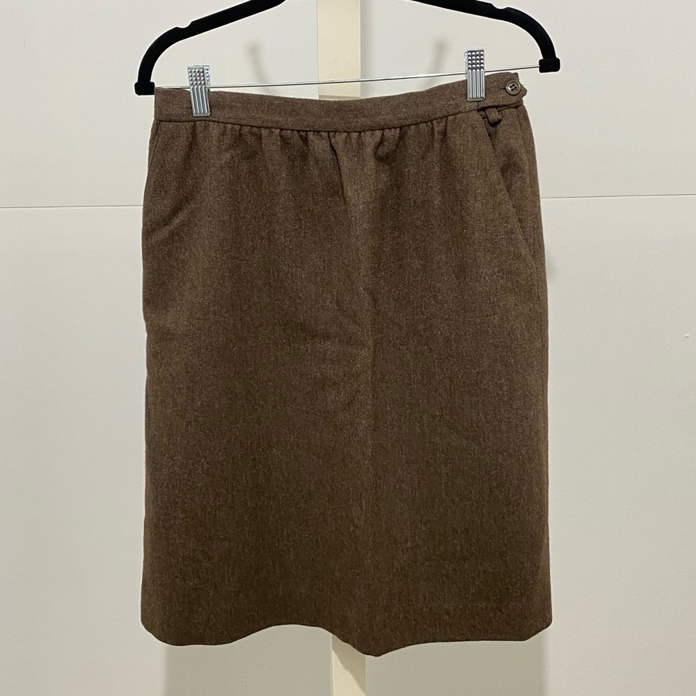 Pair JH Collectibles Women’s 100% Wool Pencil Skirt Size 12 Brown/Navy